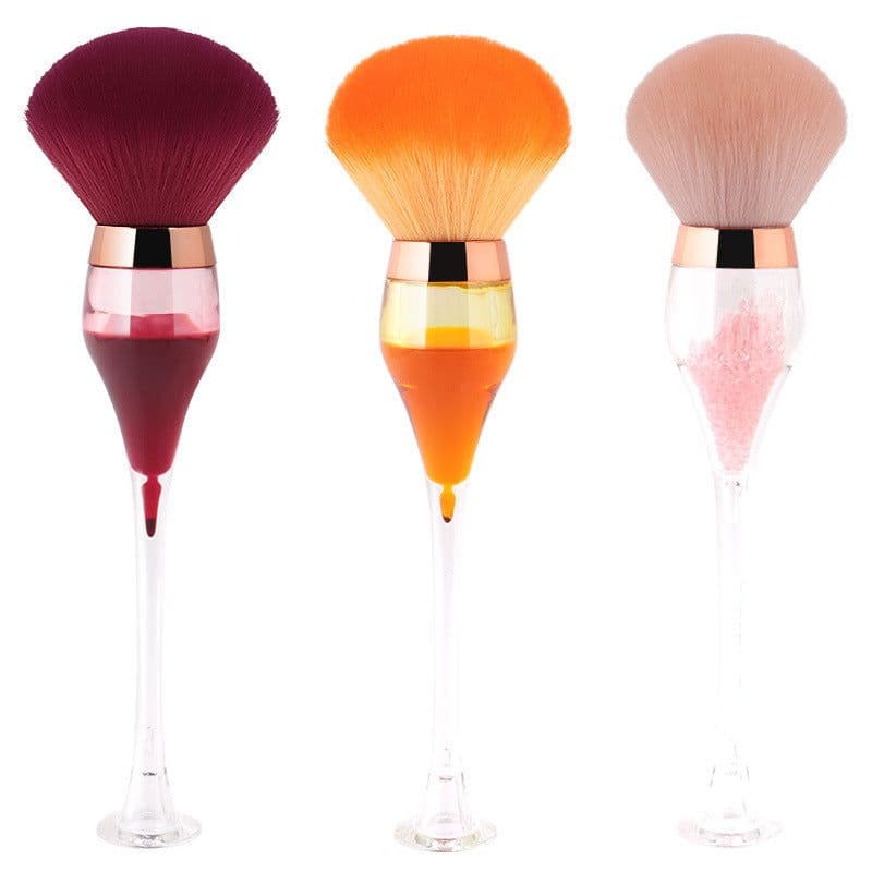 image-Single Large Makeup Brushes Fluffy Powder Blush Compensator Creative Wine Glass Shape Crafts Level Cosmetic Beauty Tools