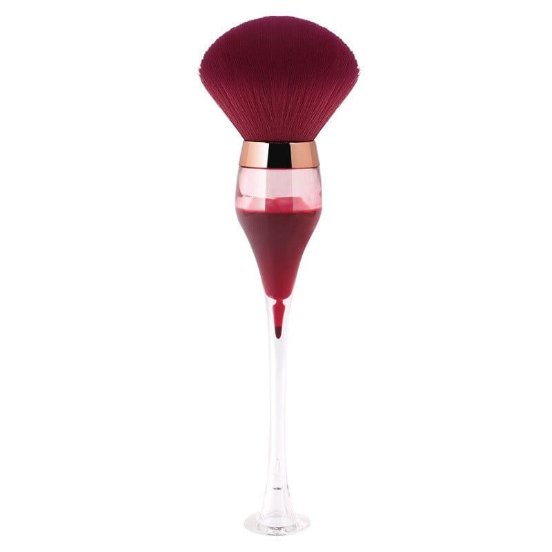 image-Single Large Makeup Brushes Fluffy Powder Blush Compensator Creative Wine Glass Shape Crafts Level Cosmetic Beauty Tools