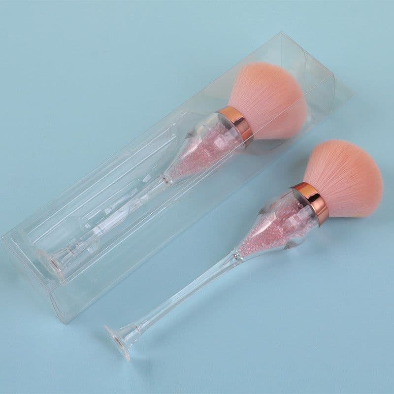 image-Single Large Makeup Brushes Fluffy Powder Blush Compensator Creative Wine Glass Shape Crafts Level Cosmetic Beauty Tools