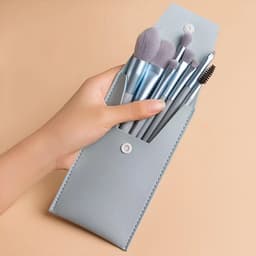 image-Travel Portable 8 Mini Makeup Brush Beauty Set