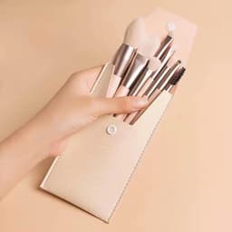 image-Travel Portable 8 Mini Makeup Brush Beauty Set