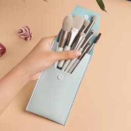 image-Travel Portable 8 Mini Makeup Brush Beauty Set