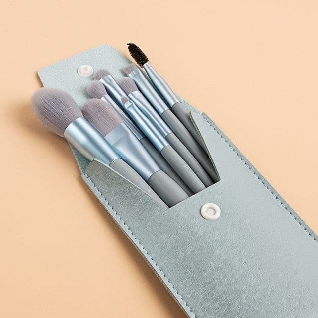 image-Travel Portable 8 Mini Makeup Brush Beauty Set