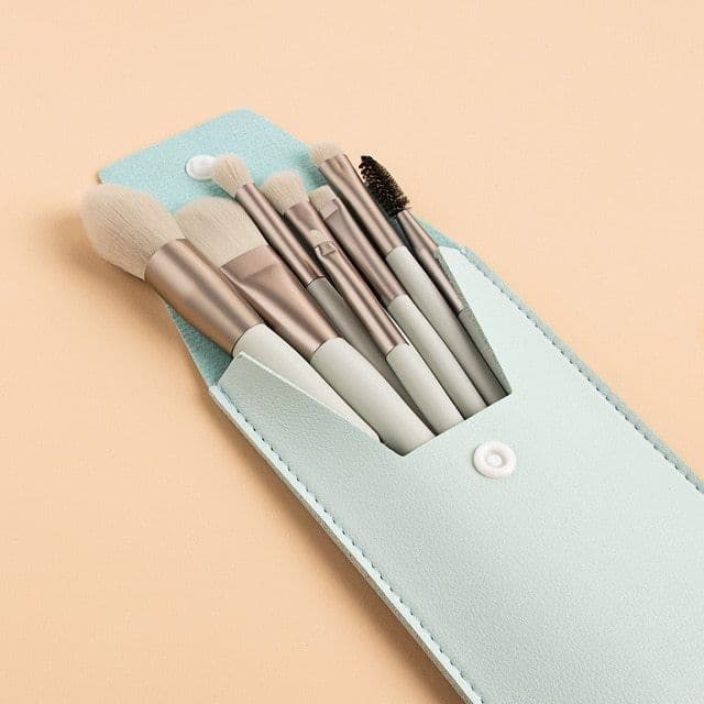 image-Travel Portable 8 Mini Makeup Brush Beauty Set