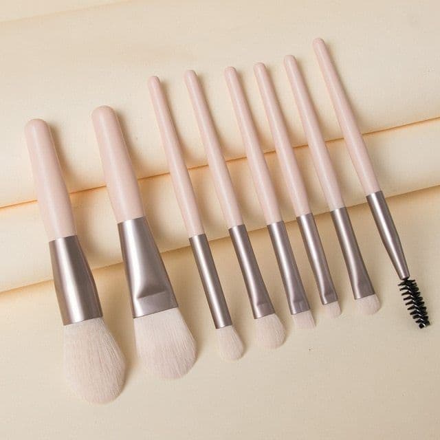 image-Travel Portable 8 Mini Makeup Brush Beauty Set