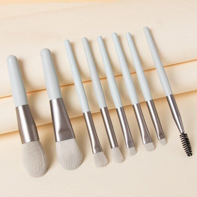 image-Travel Portable 8 Mini Makeup Brush Beauty Set