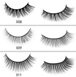 image-3D mink eyelashes 3 pairs of natural fiber long false eyelashes