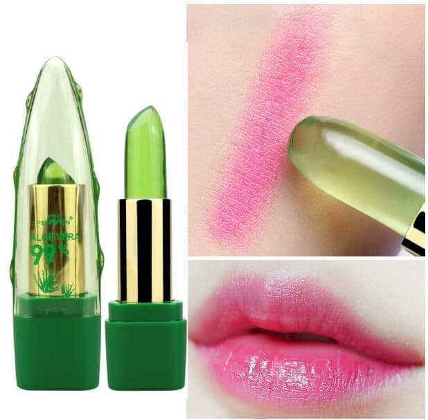 image-Aloe Vera Gel Color Changing Lipstick Gloss Moisturizer Anti-drying Desalination Fine-grain Lip Blam Care