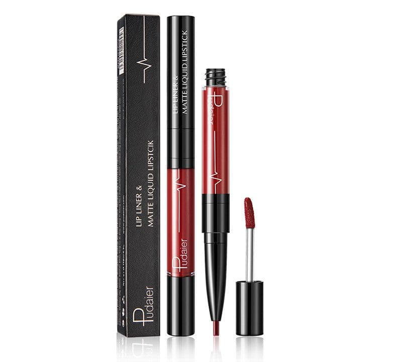 image-Pudaier Matte Lip Gloss Lip Liner 2 in1 Maquiagem Profissional Completa Agate Red Lip Tint Plumper Tattoo Makeup liquid Lipstick