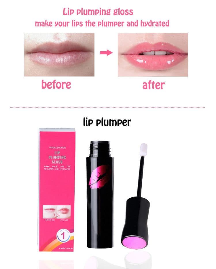 image-Lip Plumping Gloss Moisturizer Lip Skin Care Essence Anti Aging Anti-Wrinkle Lip Plumper Liquid Serum
