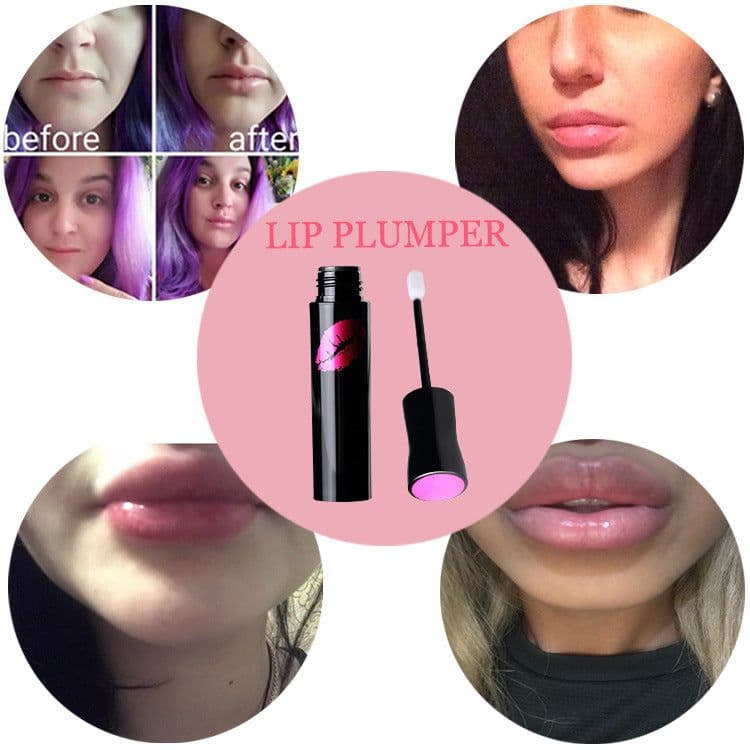 image-Lip Plumping Gloss Moisturizer Lip Skin Care Essence Anti Aging Anti-Wrinkle Lip Plumper Liquid Serum