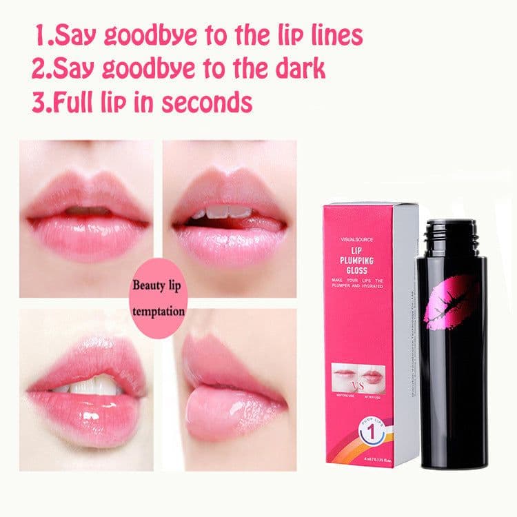 image-Lip Plumping Gloss Moisturizer Lip Skin Care Essence Anti Aging Anti-Wrinkle Lip Plumper Liquid Serum
