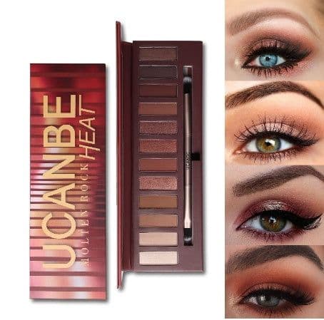 image-Hot Sale Molten Rock Heat Eye Shadow Makeup Palette Nude Shimmer Matte Smoky Eyeshadow Red Brown Pumpkin Cosmetics