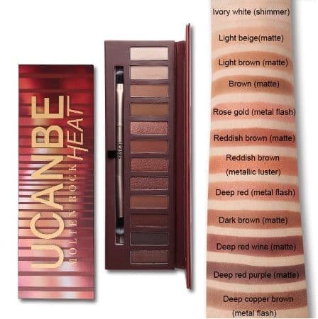 image-Hot Sale Molten Rock Heat Eye Shadow Makeup Palette Nude Shimmer Matte Smoky Eyeshadow Red Brown Pumpkin Cosmetics