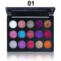 image-Female Natural Waterproof Glitter Eyeshadow Palette Shining Metals Powder Shimmer Eye Shadow Pigments Kits Diamond 15 Colors
