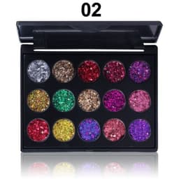 image-Female Natural Waterproof Glitter Eyeshadow Palette Shining Metals Powder Shimmer Eye Shadow Pigments Kits Diamond 15 Colors