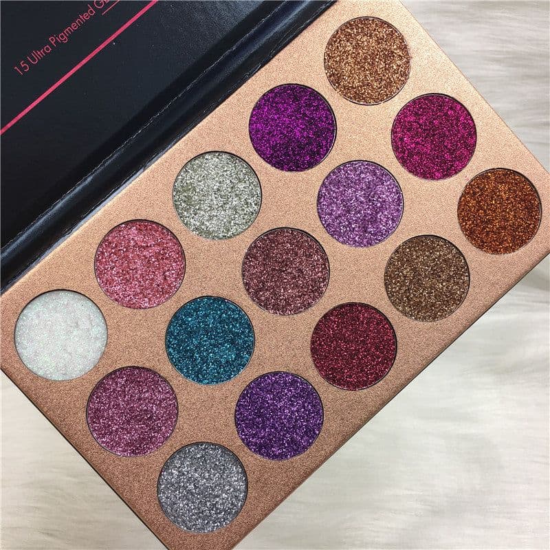 image-Beauty glazed 15 color sequins eye shadow