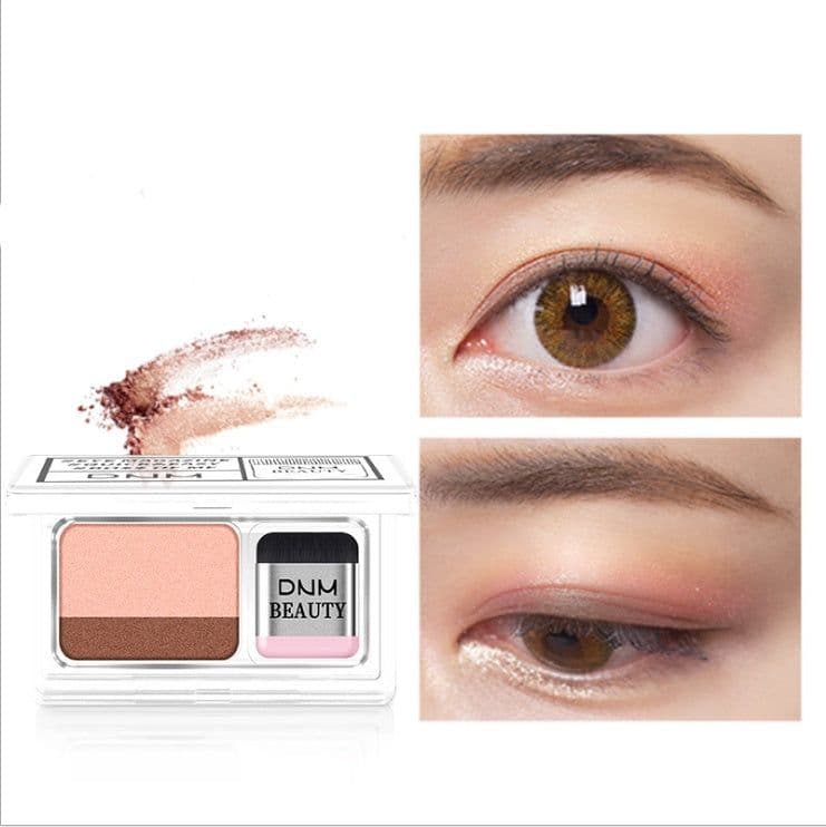 image-Double Color Lazy Double Layer Shadow Eyeshadow Makeup Palette Pigment Waterproof Shimmer Eye Makeup Cosmetics
