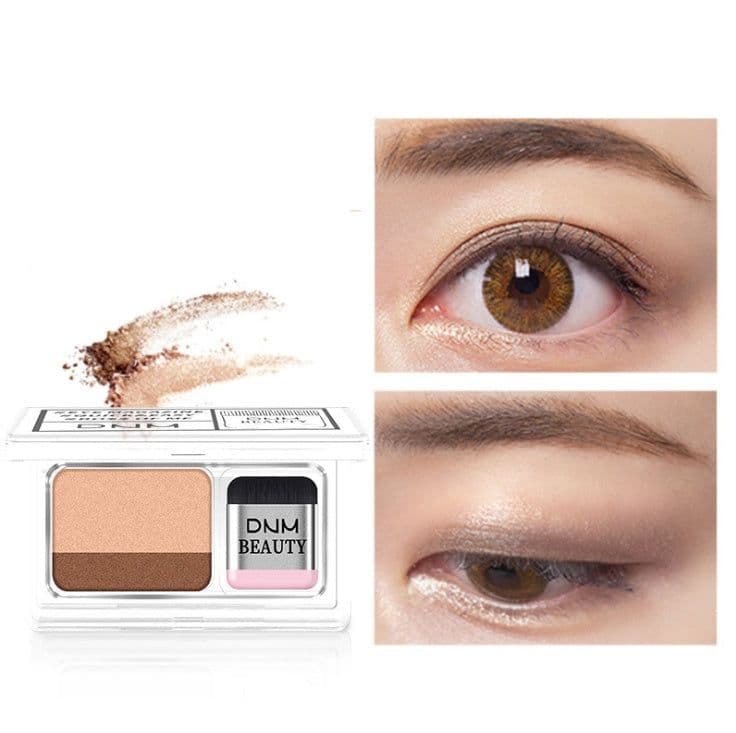 image-Double Color Lazy Double Layer Shadow Eyeshadow Makeup Palette Pigment Waterproof Shimmer Eye Makeup Cosmetics