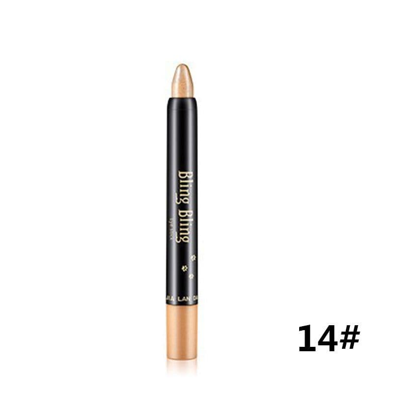 image-Pearlescent Silkworm Eyeshadow Pen Lasting Waterproof And Not Blooming Shiny Pearlescent Gel Pen 15 Color Eye Shadow Pen