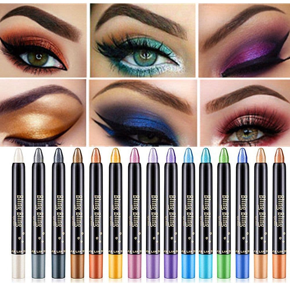 image-Pearlescent Silkworm Eyeshadow Pen Lasting Waterproof And Not Blooming Shiny Pearlescent Gel Pen 15 Color Eye Shadow Pen