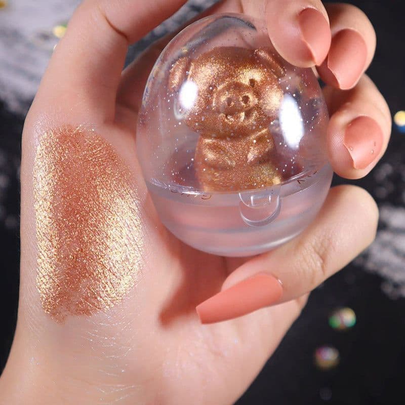 image-Glitter Highlighter Holographic Makeup Cute Animals Palette Shimmer and Shine Bronzer Highlight Eyeshadow Cosmetics Illuminatorl