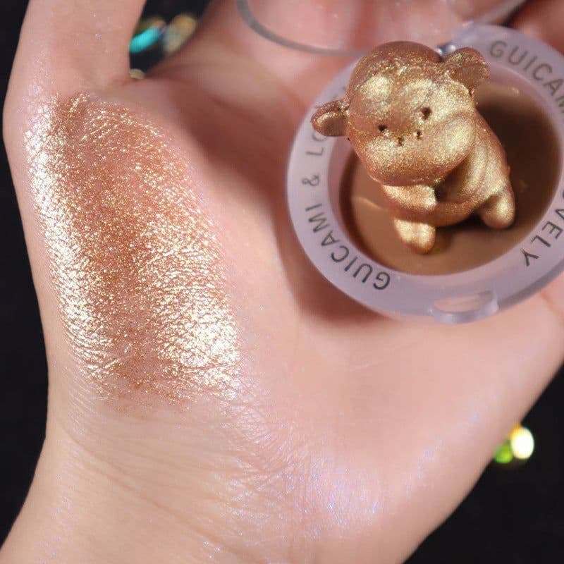 image-Glitter Highlighter Holographic Makeup Cute Animals Palette Shimmer and Shine Bronzer Highlight Eyeshadow Cosmetics Illuminatorl