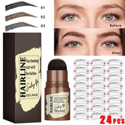 image-Eyebrow Stamp Stencil Kit, 24 Pc Eyebrow Shaping Stencils, Long-lasting Eyebrow Brow Definer, Perfect Make-up Reusable Kit