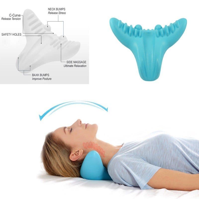 image-Shiatsu massage pillow C-rest neck and neck cervical spine relaxation muscle memory foam pillow