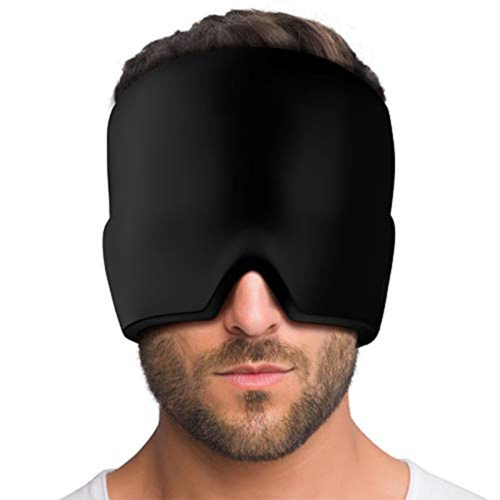 image-Migraine Relief Hat Cold Therapy Migraine Relief Products Comfortable Head Wrap Ice Pack Eye Mask For Puffy Eyes
