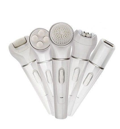 image-5 in 1 Multi-Functional Portable Face and body Skin Care Electric Massager Scrubber with Facial Latex Brush