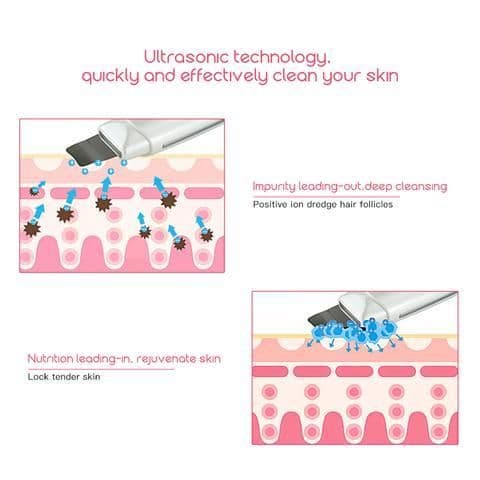 image-Ultrasonic Skin Scrubber Face Cleanser Blackhead Acne Removal Facial Spa Vibration Massager Ultrasound Peeling Clean Machine 394