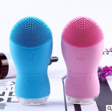 image-Silicone cleansing instrument pore cleaner charging face meter electric waterproof ultrasonic vibration beauty instrument massager
