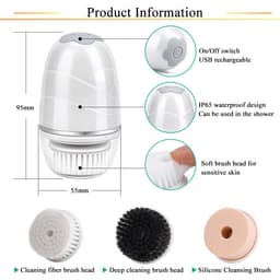 image-3 in 1 Electric Facial Cleanser Wash Face Cleaning Machine Pore Cleaner Body Cleansing Massage Mini Skin Beauty Massage