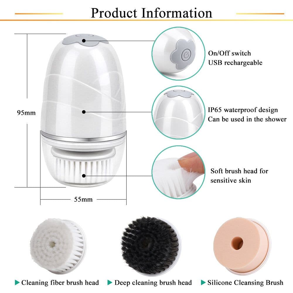 image-3 in 1 Electric Facial Cleanser Wash Face Cleaning Machine Pore Cleaner Body Cleansing Massage Mini Skin Beauty Massage