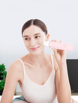 image-InFace Ultrasonic Ion Cleansing Blackhead Massage Skin Scrubber Peeling Shovel Facial Pore Cleaner Machine