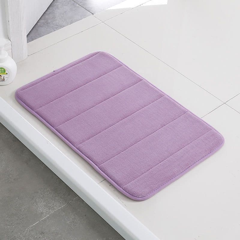 image-Home Bath Mat Coral Fleece Bathroom Carpet Water Absorption Non-slip Memory Foam Absorbent Washable Rug Toilet Floor Mat