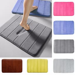 image-Home Bath Mat Coral Fleece Bathroom Carpet Water Absorption Non-slip Memory Foam Absorbent Washable Rug Toilet Floor Mat