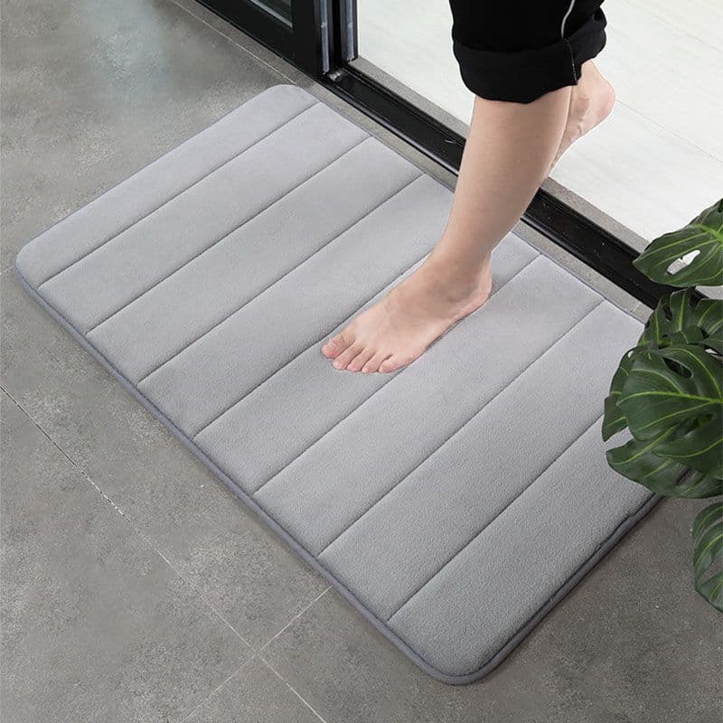 image-Home Bath Mat Coral Fleece Bathroom Carpet Water Absorption Non-slip Memory Foam Absorbent Washable Rug Toilet Floor Mat
