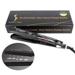 image-Steam Function Flat Iron Tourmaline Ceramic Vapor Professional Hair Straightener with Argan Oil Infusion Straightening Irons