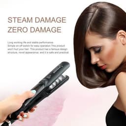 image-Steam Function Flat Iron Tourmaline Ceramic Vapor Professional Hair Straightener with Argan Oil Infusion Straightening Irons