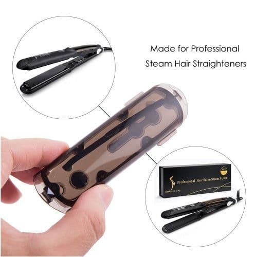 image-Steam Function Flat Iron Tourmaline Ceramic Vapor Professional Hair Straightener with Argan Oil Infusion Straightening Irons