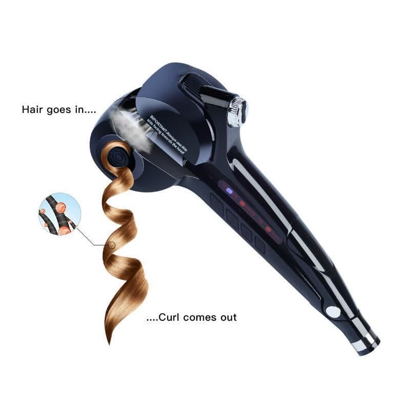 image-Professional ceramic hair steam machine hair curler roller curling iron, hair waver in digital magic styling tools styler