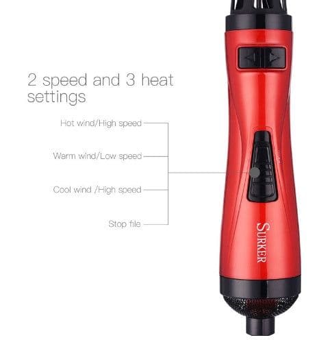 image-Professional Hair Dryer Rotary Brush Machine 2 in 1 Multifunction Hair Curler Curling Iron Wand Styling Tools