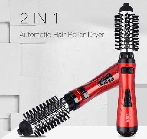 image-Professional Hair Dryer Rotary Brush Machine 2 in 1 Multifunction Hair Curler Curling Iron Wand Styling Tools