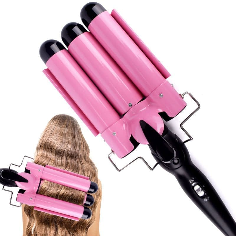 image-Horse Horse HE-19 Egg Roll Bar Noodle Head Three Tubes Curlers Water Ripple Small Curly Hair Sticks Large Volume Perm Pliers