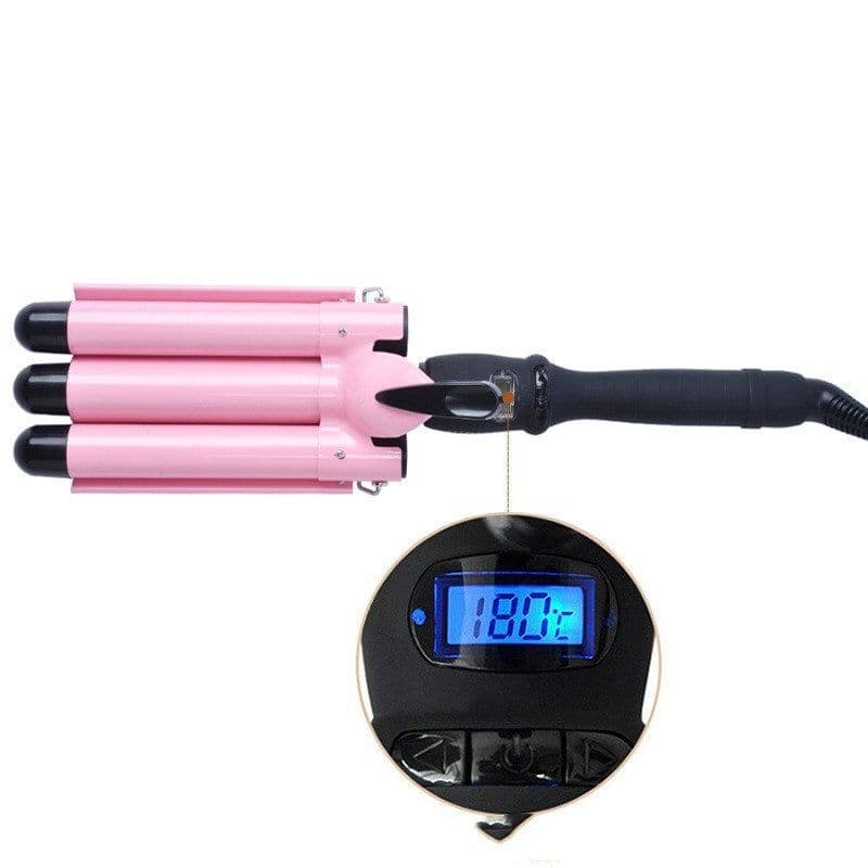 image-Horse Horse HE-19 Egg Roll Bar Noodle Head Three Tubes Curlers Water Ripple Small Curly Hair Sticks Large Volume Perm Pliers