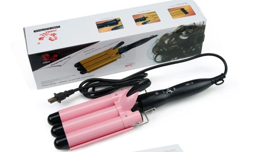 image-Horse Horse HE-19 Egg Roll Bar Noodle Head Three Tubes Curlers Water Ripple Small Curly Hair Sticks Large Volume Perm Pliers