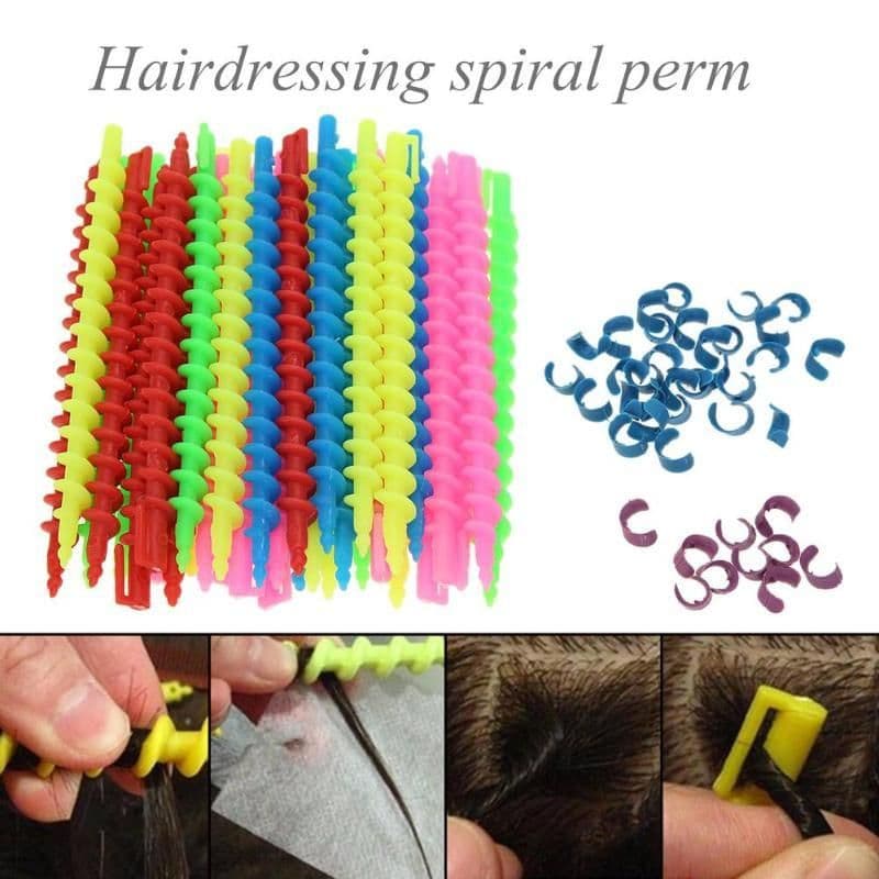 image-Plastic Long Styling Barber Salon Tool Hairdressing Spiral Hair Perm Rod Hairdressing Curler Rollers Salon Tool