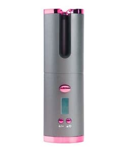 image-Rechargeable Automatic Hair Curler Women Portable Hair Curling Iron LCD Display Ceramic Curly Rotating Curling Wave Styer